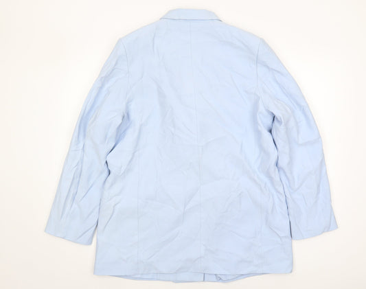 H&M Women's Blue Blazer Size M Double-Breasted Workwear