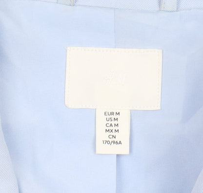 H&M Women's Blue Blazer Size M Double-Breasted Workwear
