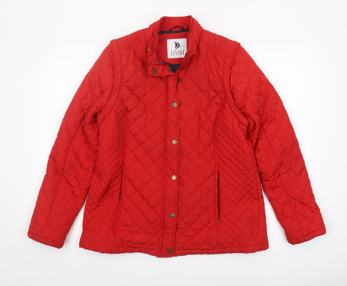Dash Women's Red Quilted Mid-Length Jacket Size 14