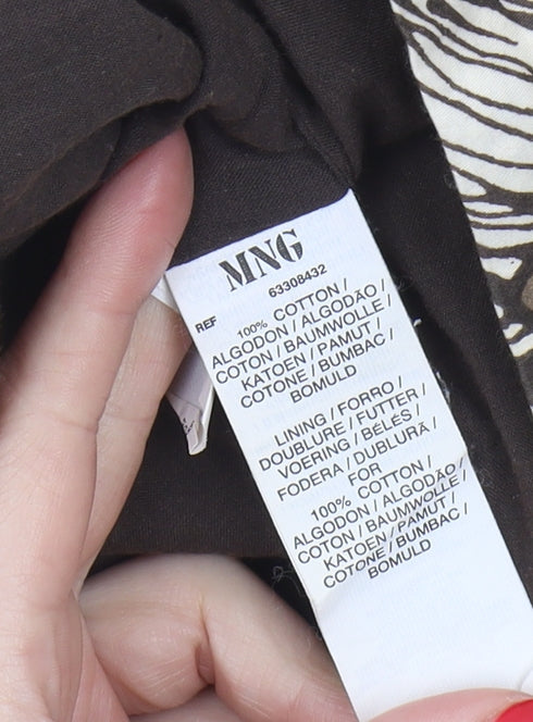 MNG Women's Multicoloured Floral Cotton Skirt, Size 6