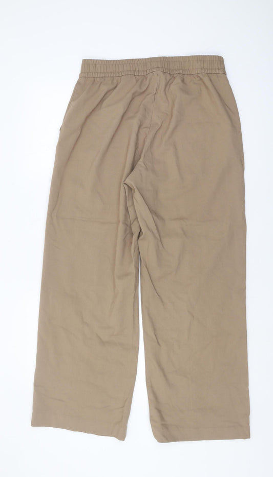 Womens UK Size M H&M Classic Fit Straight Beige Trousers