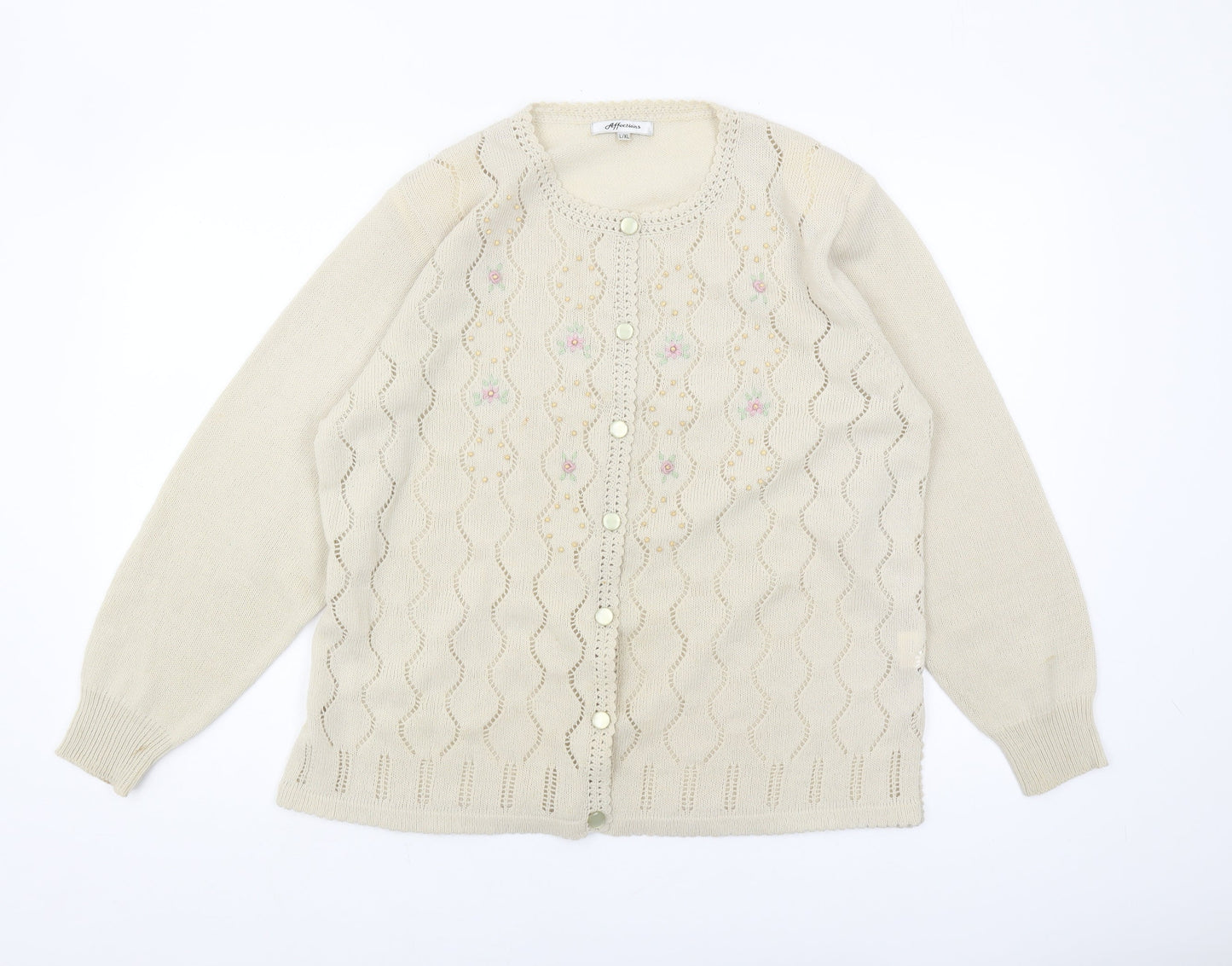 Affections Women's Beige Knit Cardigan L/XL