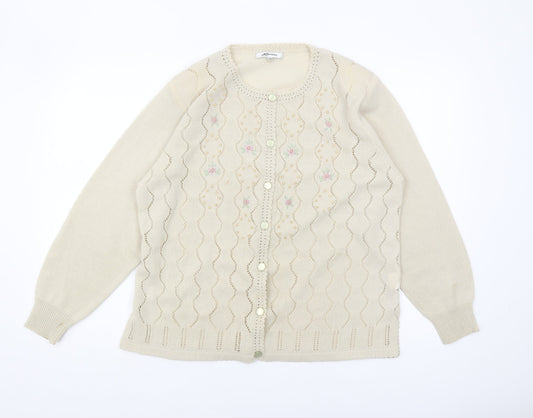 Affections Women's Beige Knit Cardigan L/XL