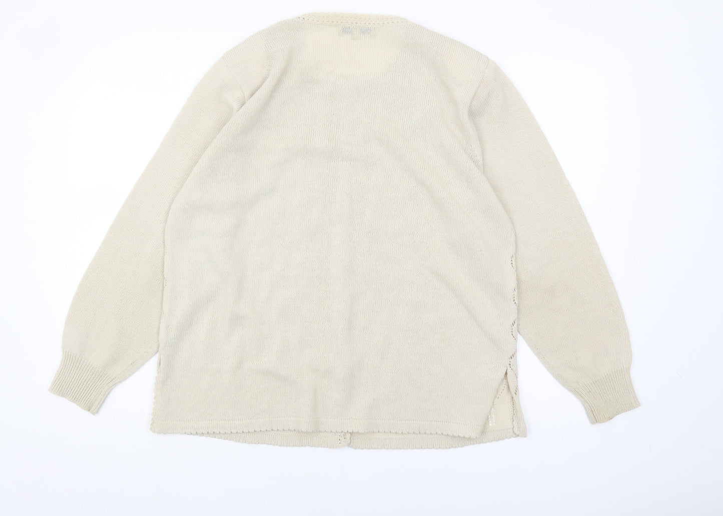 Affections Women's Beige Knit Cardigan L/XL