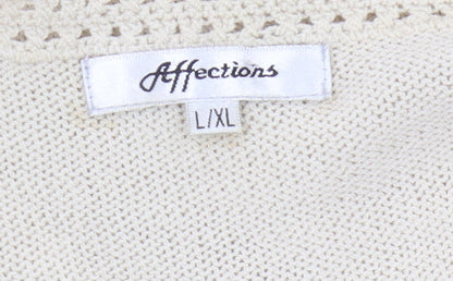 Affections Women's Beige Knit Cardigan L/XL