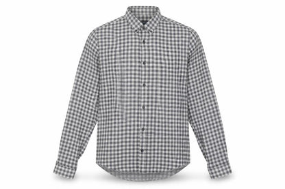 Zara Men Grey Relaxed Check Button-Up Shirt M