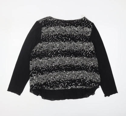 Saloos Women's Black Sequin Blouse - Plus Size 22