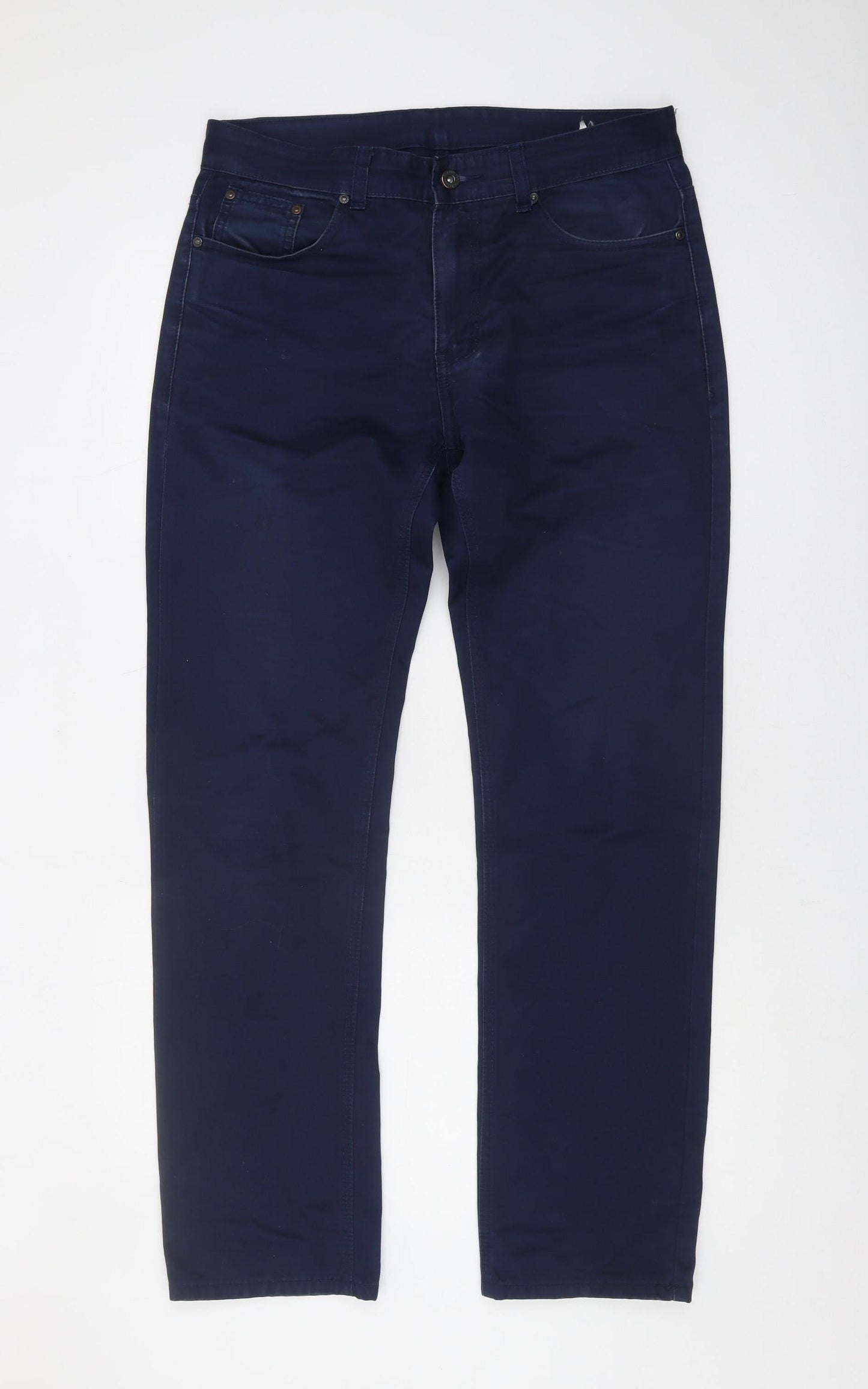 Feralli Men's Blue Regular Fit Cotton Trousers