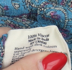 Jack Wills Women's Blue Floral Tank Top, Size 10, Camisole Style