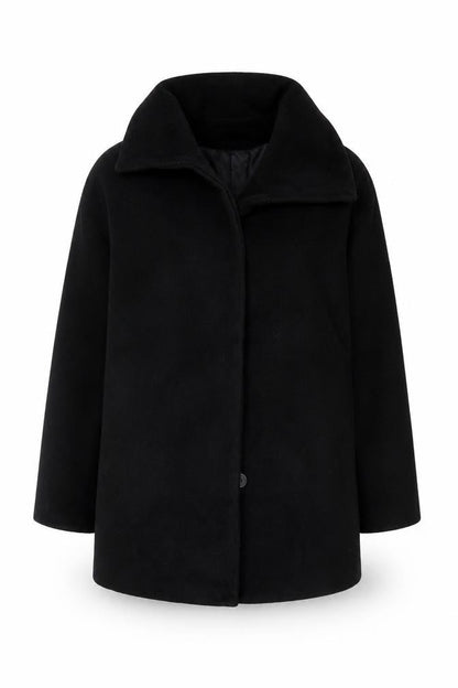Jaschia Women's Black Wool Overcoat XL