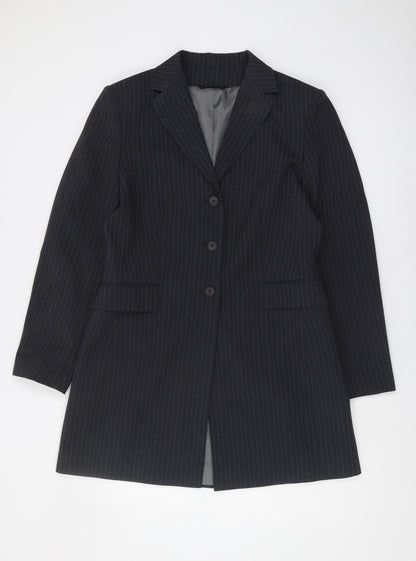 Dunnes Stores Women's Black Pinstripe Suit Jacket Size 14