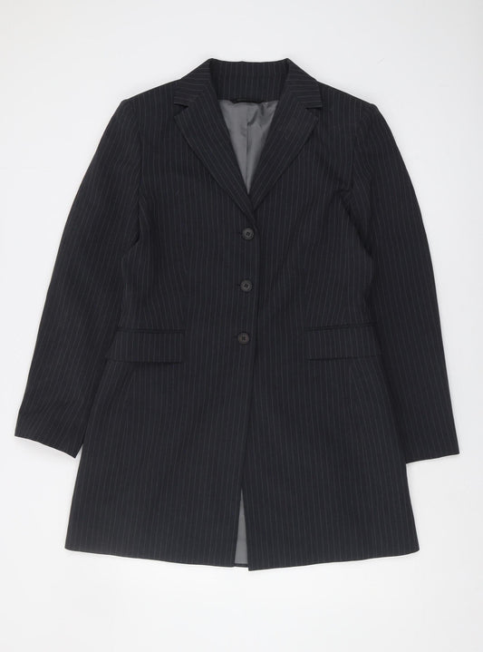 Dunnes Stores Women's Black Pinstripe Suit Jacket Size 14