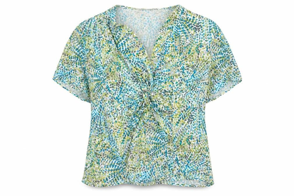 CC Women's Multicoloured XL Geometric Blouse