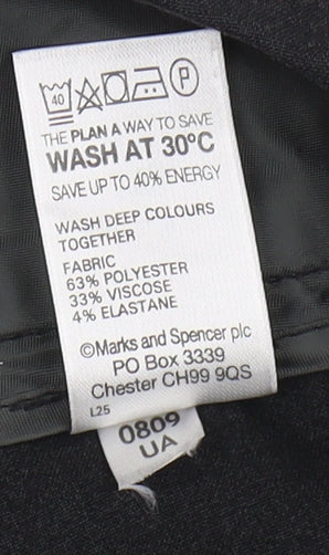 Womens UK Size 16 Marks and Spencer   Black Trousers