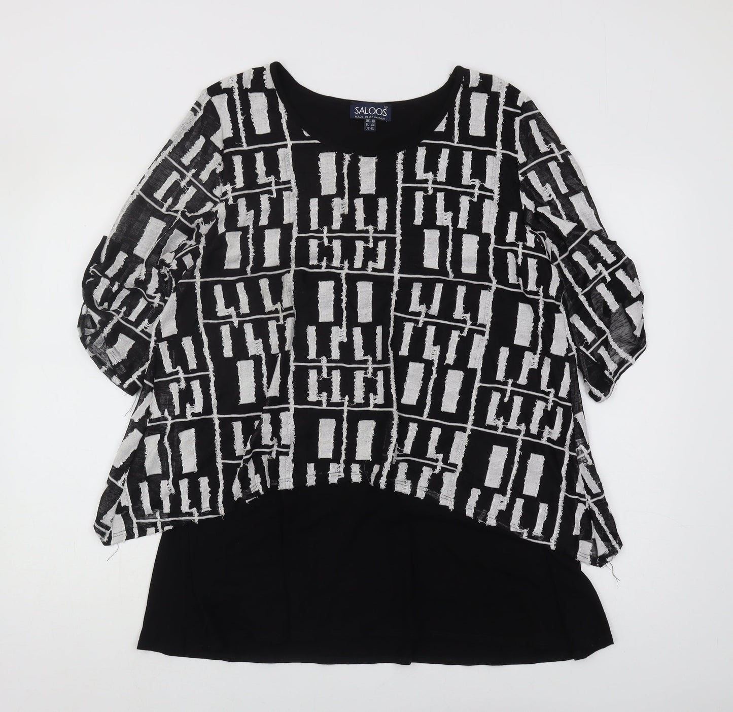 Womens UK Size 18 Saloos Black Basic Blouse