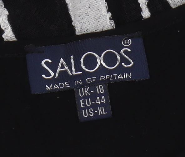 Womens UK Size 18 Saloos Black Basic Blouse