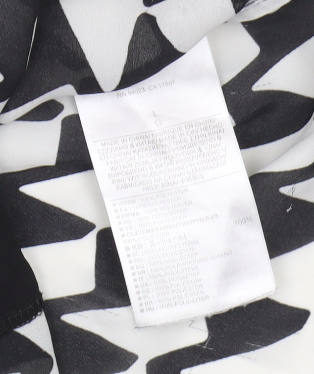 Banana Republic Women's Black Geometric Tank Top L