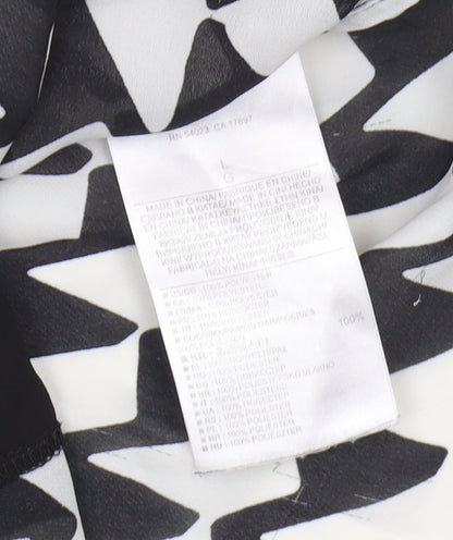 Banana Republic Women's Black Geometric Tank Top L