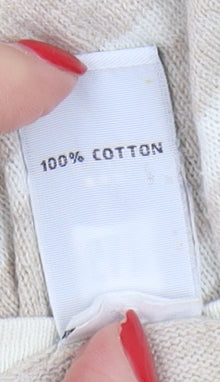 Gap Women's Beige Striped Cardigan Jumper L