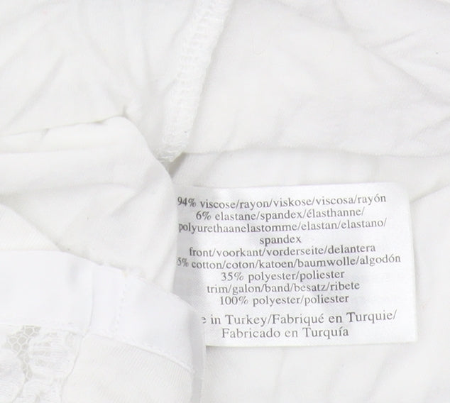 Laura Ashley Women’s White Lace T-Shirt, Size 8