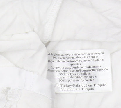 Laura Ashley Women’s White Lace T-Shirt, Size 8