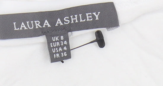 Laura Ashley Women’s White Lace T-Shirt, Size 8