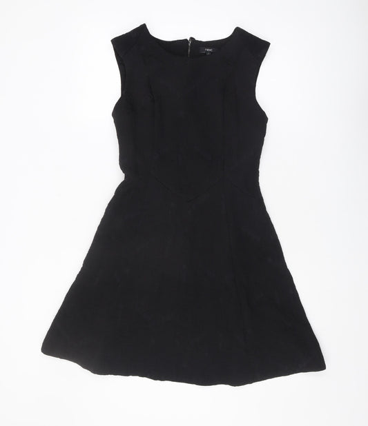Next Women's Black A-Line Sleeveless Dress Size 10