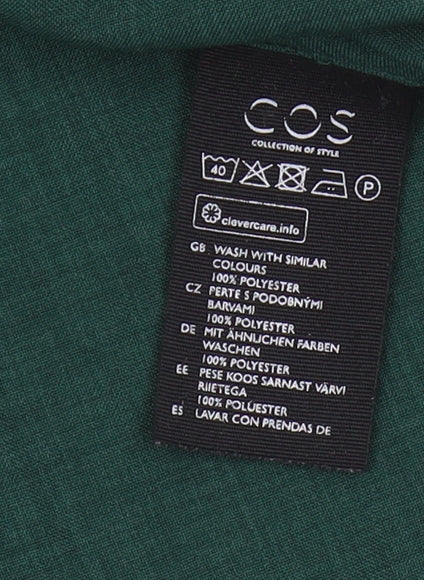 Womens UK Size 8 COS Green Basic Blouse