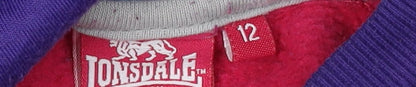 Lonsdale Unisex Multicoloured Pullover Hoodie Size 12