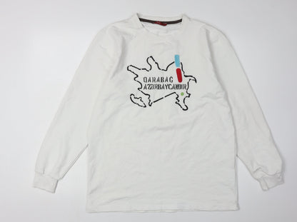 Levi's Men's White Graphic Long Sleeve T-Shirt M