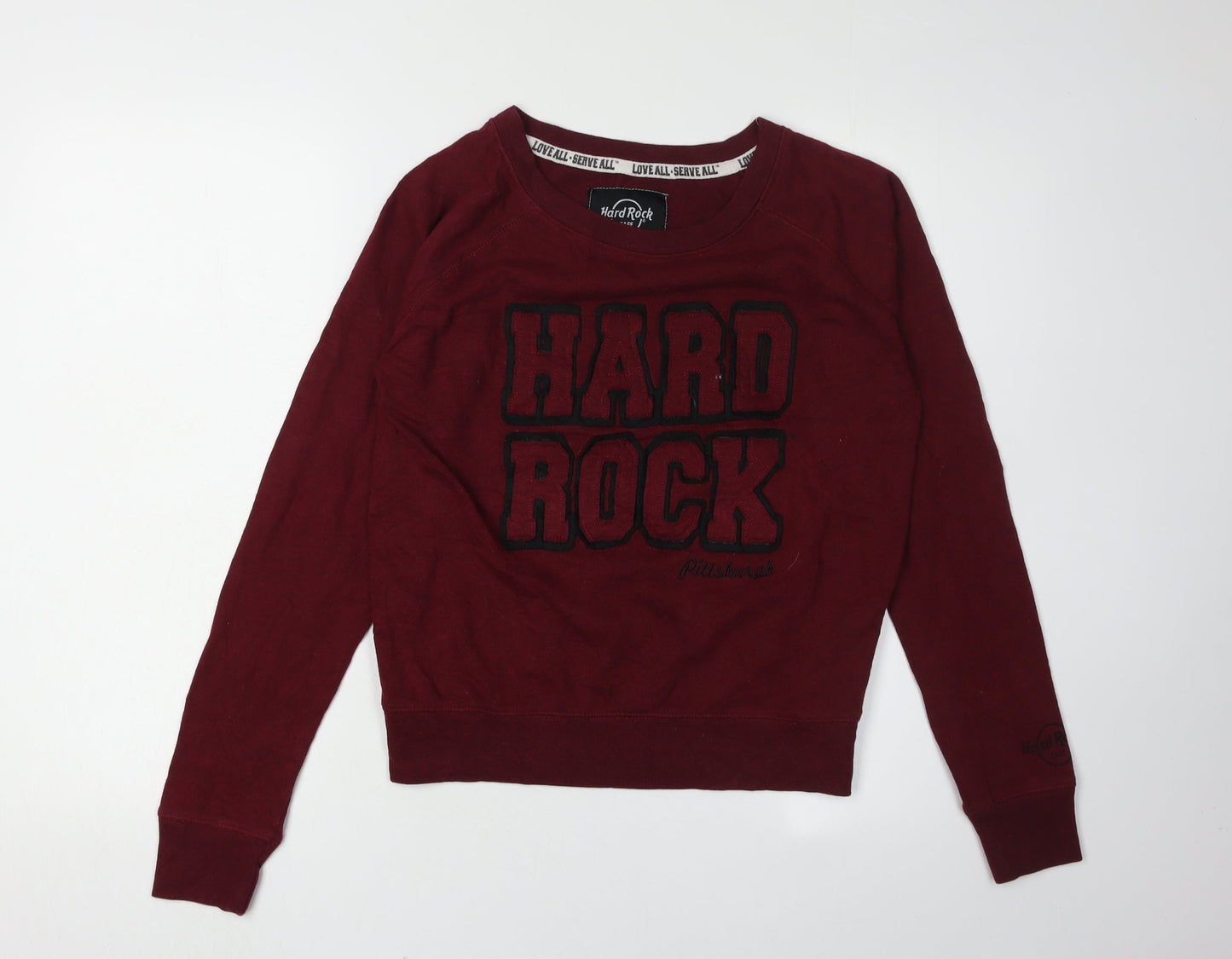Womens UK Size S Hard Rock Cafe Red Pullover Sweatshirt