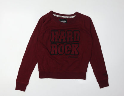 Womens UK Size S Hard Rock Cafe Red Pullover Sweatshirt