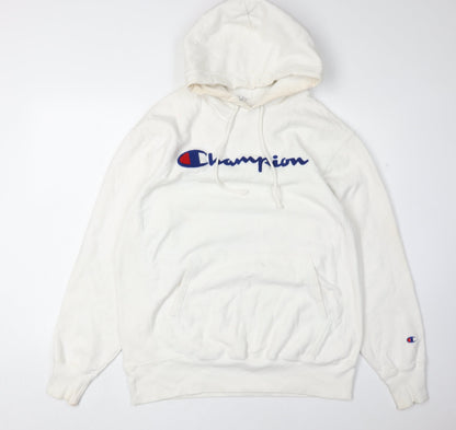 Mens UK Size L Champion White Pullover Hoodie