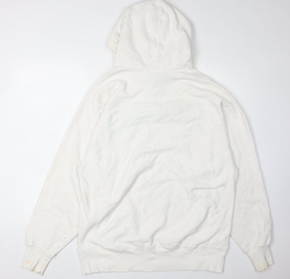 Mens UK Size L Champion White Pullover Hoodie
