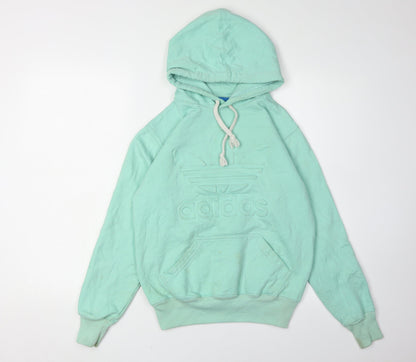 Adidas Unisex Green Pullover Hoodie, M, Casual Autumn Wear
