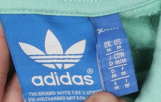 Adidas Unisex Green Pullover Hoodie, M, Casual Autumn Wear