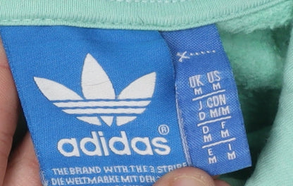 Adidas Unisex Green Pullover Hoodie, M, Casual Autumn Wear