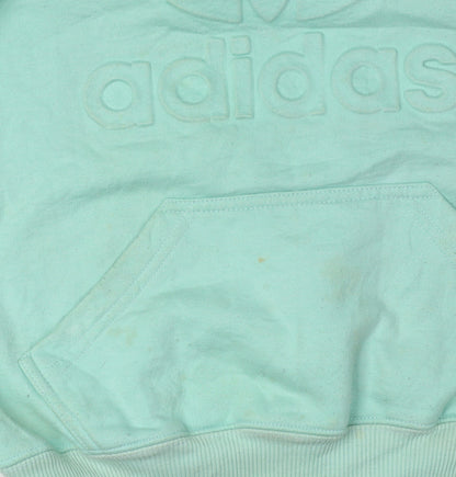 Adidas Unisex Green Pullover Hoodie, M, Casual Autumn Wear