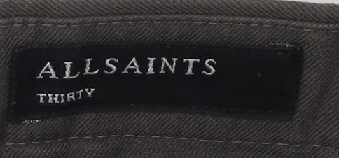 AllSaints Men’s Green Chino Trousers Slim Fit Size 30