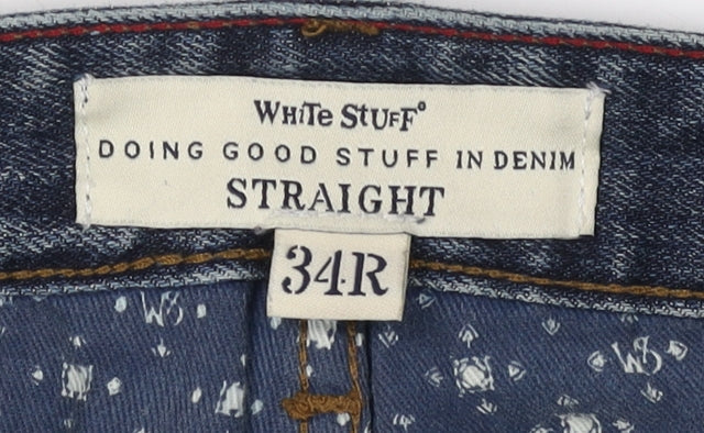 White Stuff Men's Blue Straight Jeans, Size 34