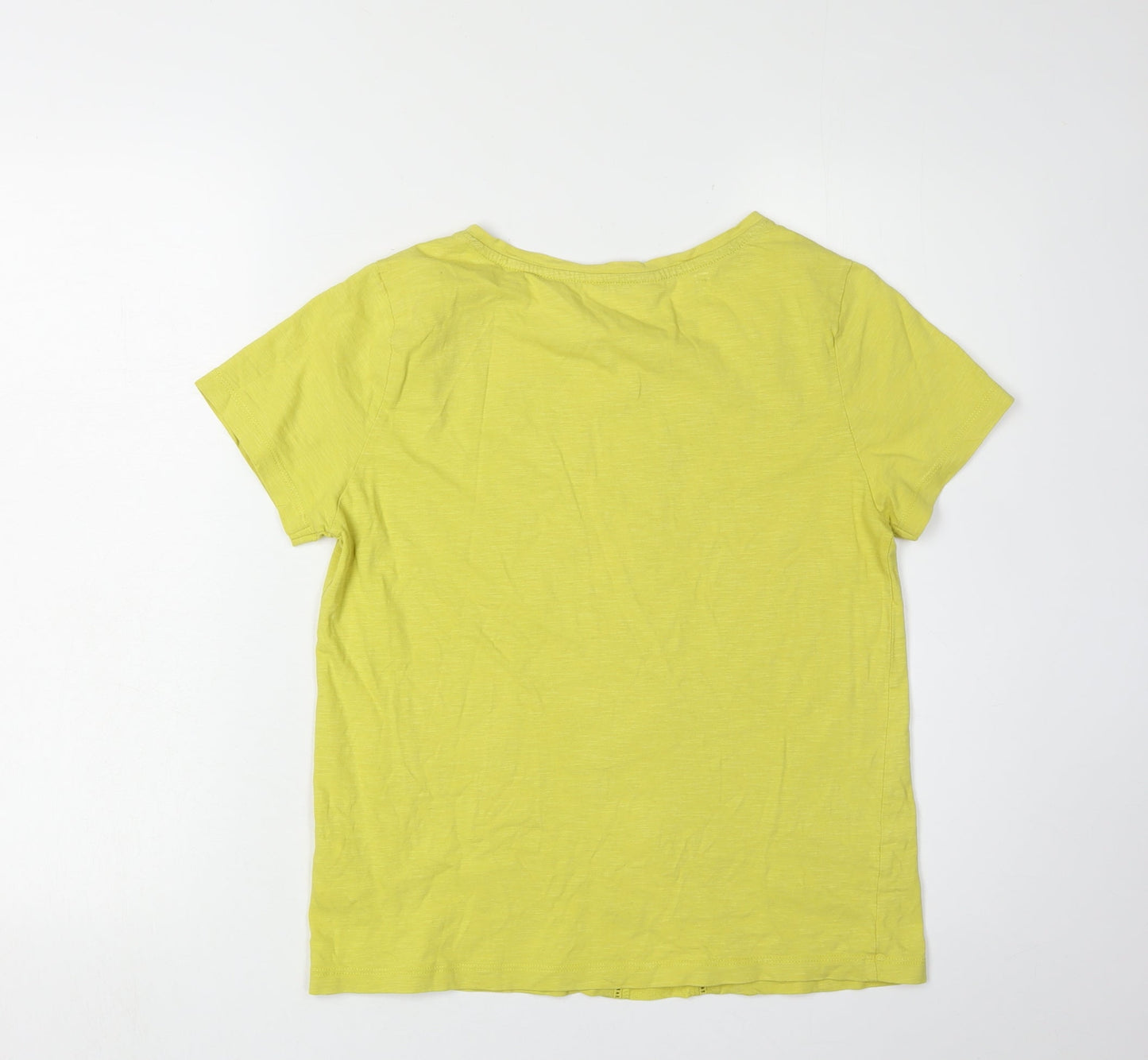 Womens UK Size 10 White Stuff Yellow Basic T-Shirt