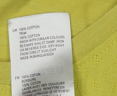 Womens UK Size 10 White Stuff Yellow Basic T-Shirt