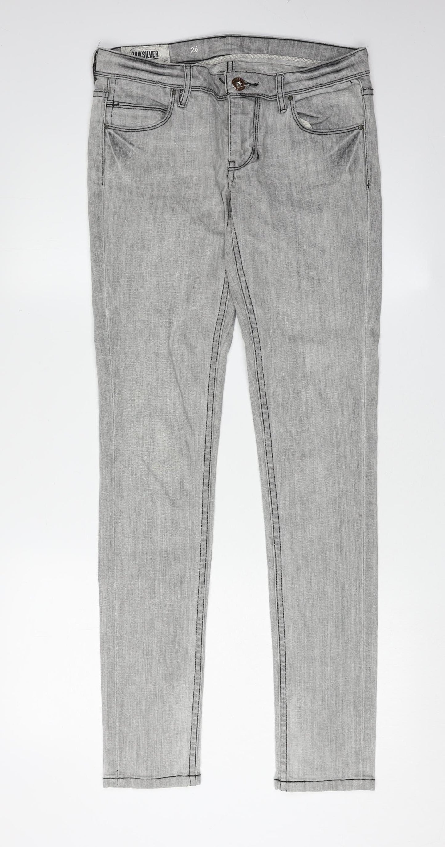 Quiksilver Grey Skinny Jeans, Size 26, Stretch Fit