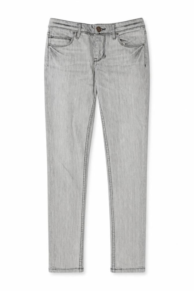 Front view of Quiksilver Grey Skinny Jeans, size 26, Stretch Fit