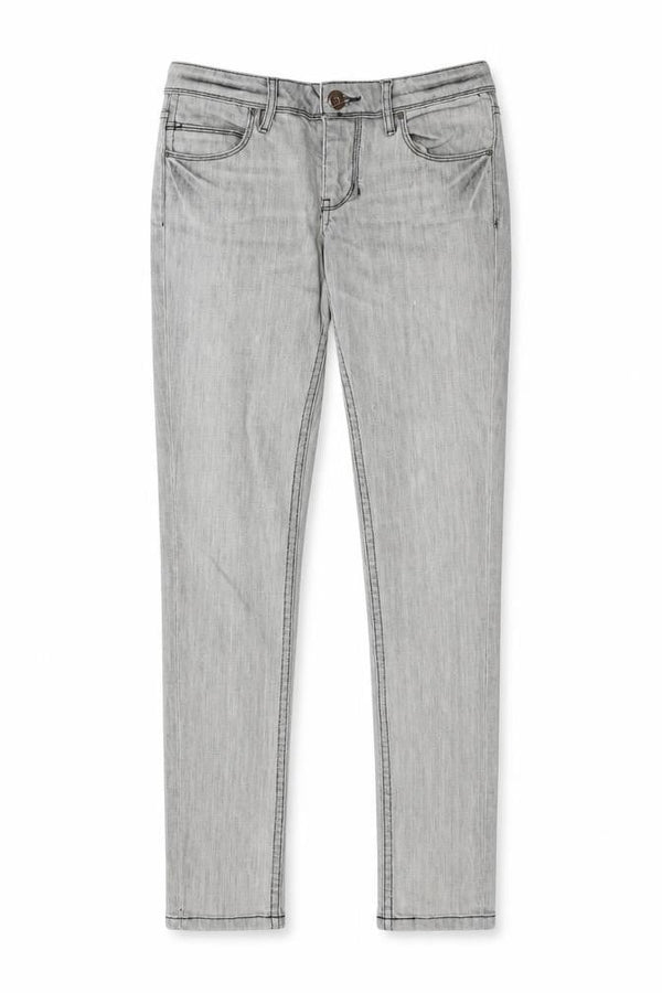 Front view of Quiksilver Grey Skinny Jeans, size 26, Stretch Fit