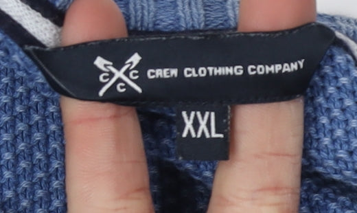 Crew Clothing Company Men's Blue V-Neck Pullover 2XL