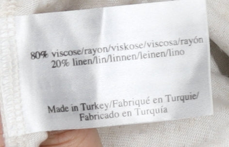 Laura Ashley Women's Ivory Floral Embroidered T-Shirt Size 10