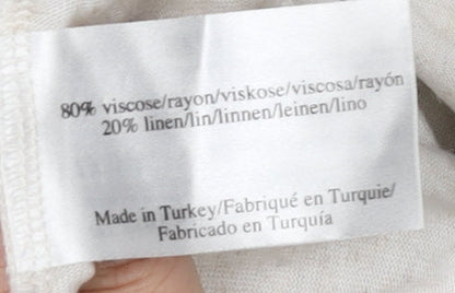 Laura Ashley Women's Ivory Floral Embroidered T-Shirt Size 10