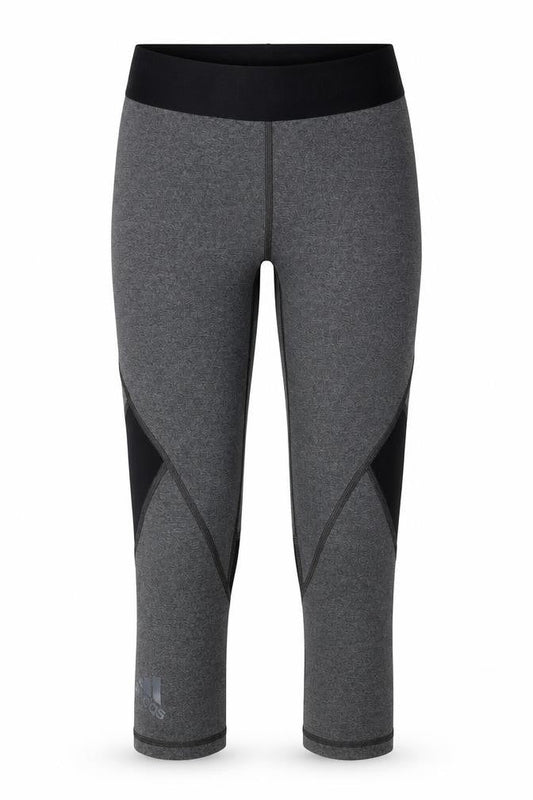 Front view of Adidas Women's Grey Cropped Leggings S - Athleisure Style