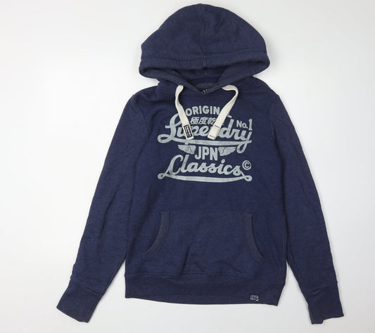Superdry Women's Blue Hoodie, Medium, Classic Fit